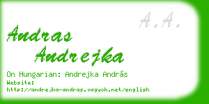 andras andrejka business card